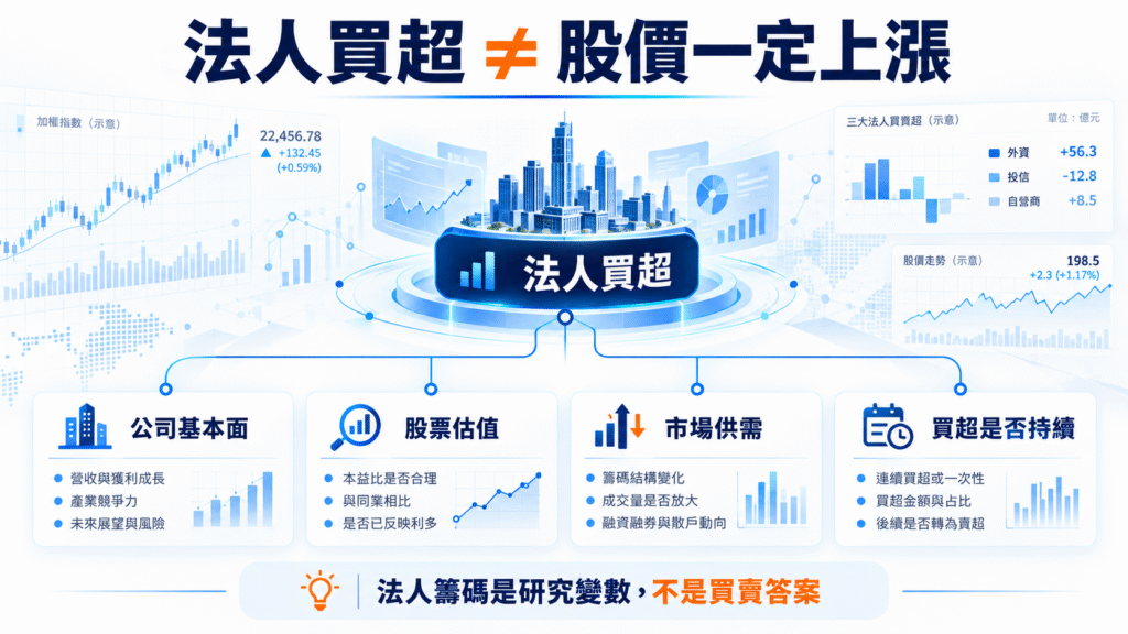 法人買超不代表股價一定上漲