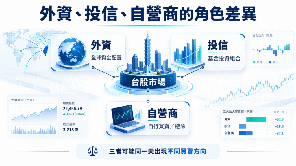 外資投信自營商資金角色與交易差異