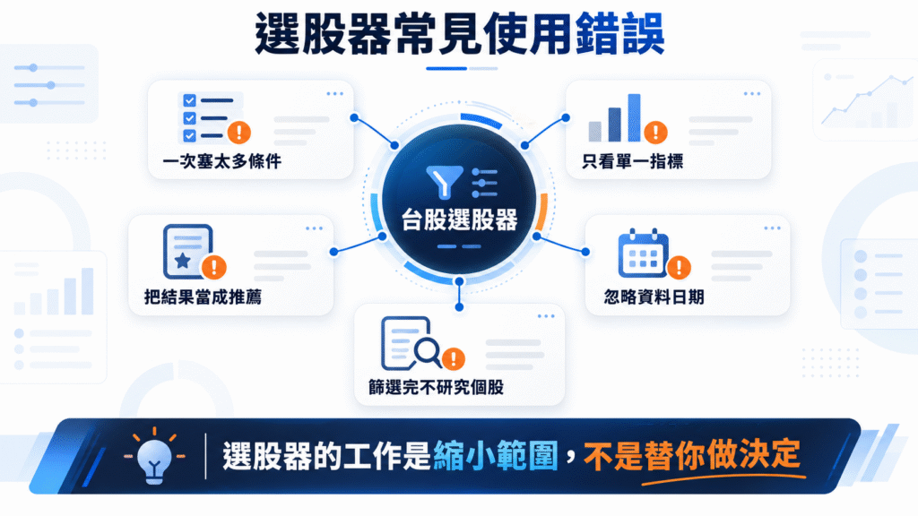 台股選股器常見使用錯誤
