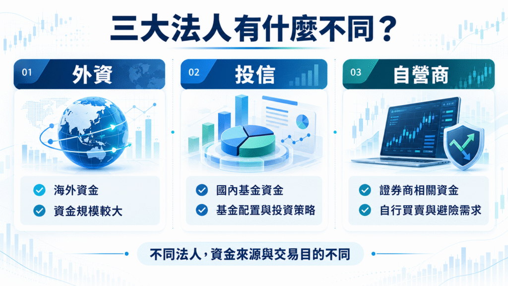 三大法人外資投信自營商差異