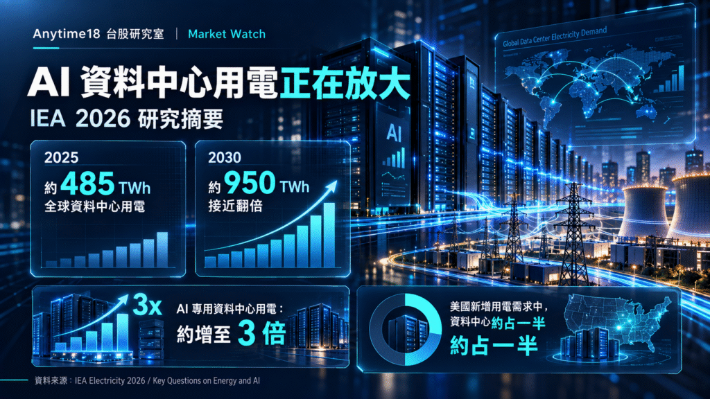 AI 資料中心用電正在放大，IEA 2026 研究摘要